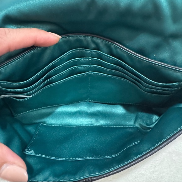 Coach Park Flap Black Leather Wristlet/Shoulder Bag - Picture 7 of 8